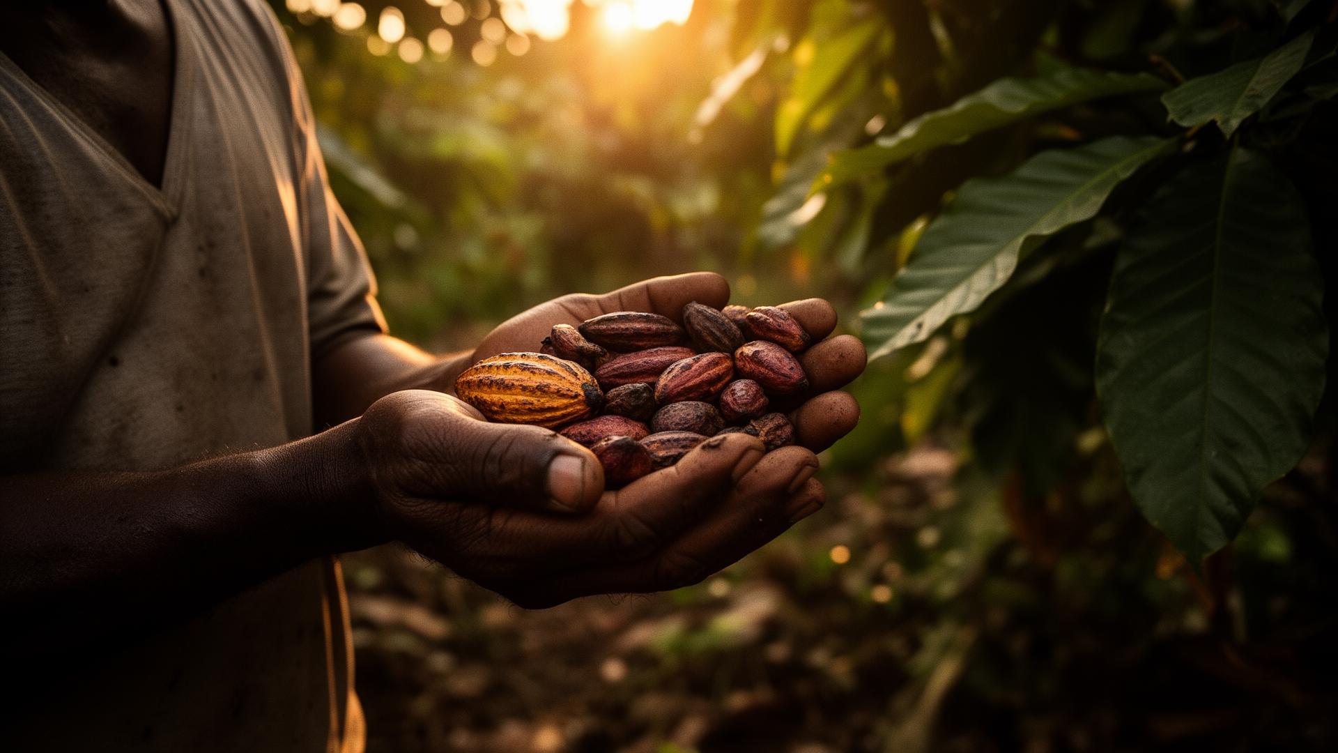 Haitian cacao farmer's hands
